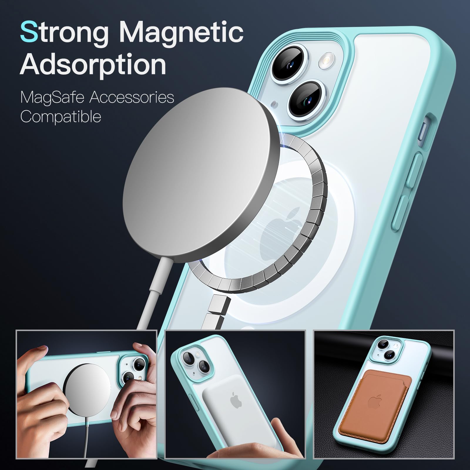 JETech Carcasa Magnetică din Silicon pentru iPhone 15 Pro