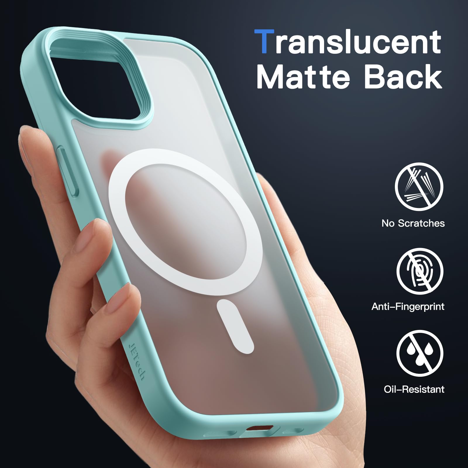 JETech Carcasa Magnetică din Silicon pentru iPhone 15 Pro