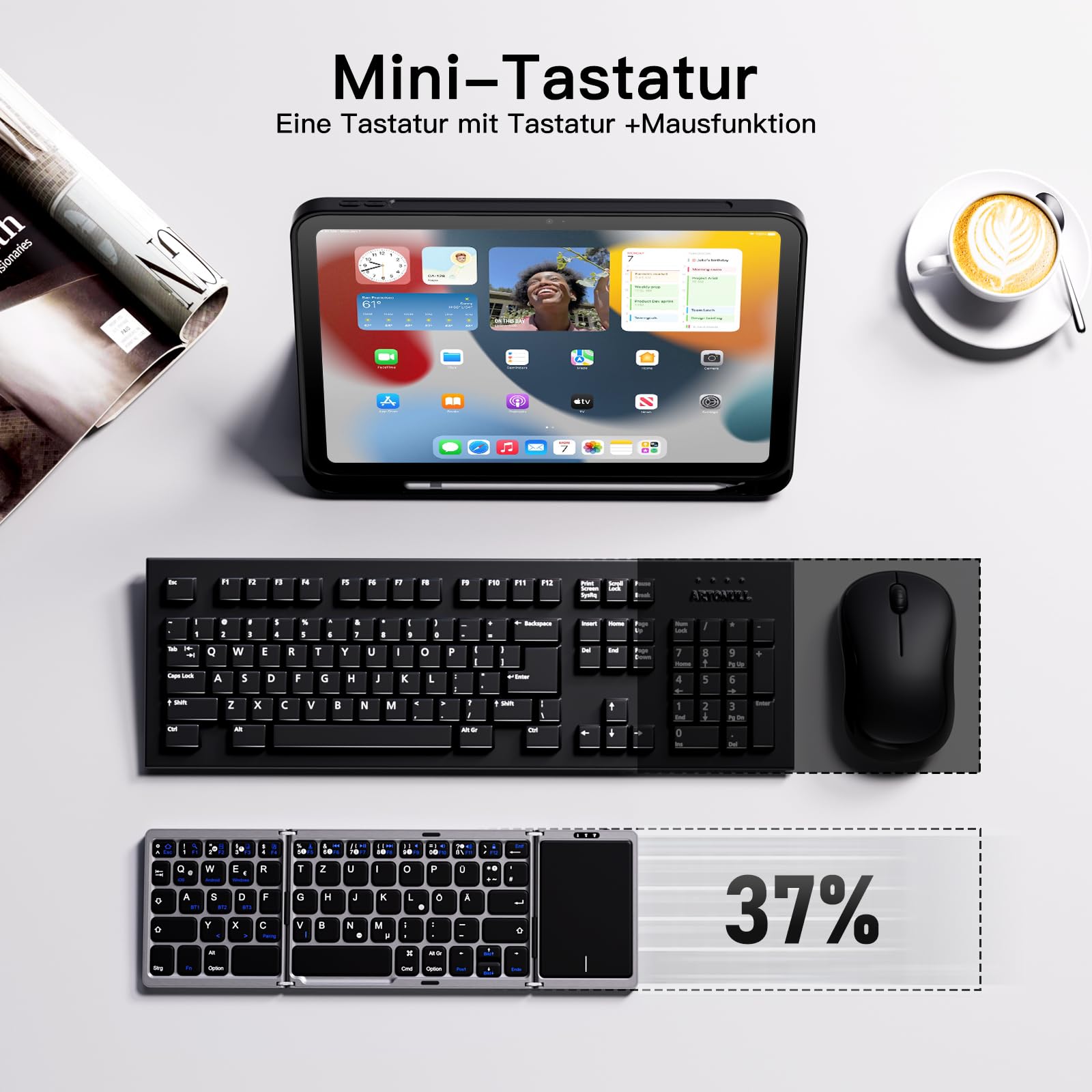 Tastatură pliabilă Bluetooth